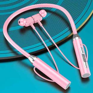 Wireless Hanging Neck Long Battery Life Sports Binaural Bluetooth Headset(Pink OPP Bag)