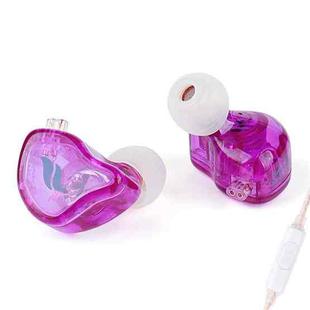 FZ In Ear Type Live Broadcast HIFI Sound Quality Earphone, Color: With Mic Purple