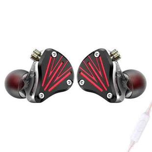 FZ In Ear Wired Cable Metal Live Broadcast Earphone, Color: With Mic Red