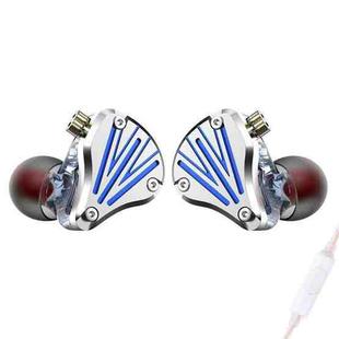 FZ In Ear Wired Cable Metal Live Broadcast Earphone, Color: With Mic Blue