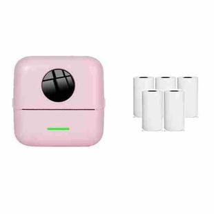 Mini Student Wrong Question Bluetooth Thermal Printer With 5 Rolls White Paper(Pink)
