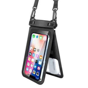 6.7 Inch Double Space Waterproof Phone Bag Case With Adjustable Lanyard(Black)