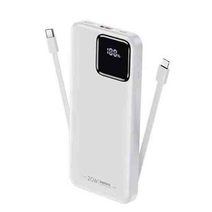 Remax RPP-500 10000 MAh With Line PD20W Fast Charge Charging Treasure Digital Display Cell Phone Mobile Power(White)