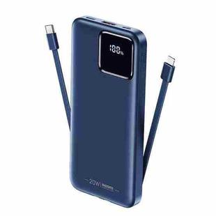 Remax RPP-500 10000 MAh With Line PD20W Fast Charge Charging Treasure Digital Display Cell Phone Mobile Power(Dark Blue)