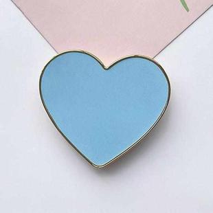 Electroplated Gold Trimmed Heart Shaped Retractable Cell Phone Buckle Air Bag Bracket(Sky Blue)