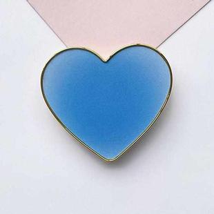 Electroplated Gold Trimmed Heart Shaped Retractable Cell Phone Buckle Air Bag Bracket(Gradient Blue)