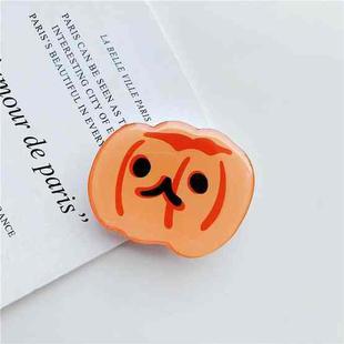 Cartoon Shape Airbag Ring Holder Epoxy Lazy Desktop Telescopic Phone Rack(Pumpkin Head)