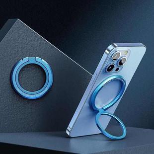 Zinc Alloy Magnetic Ring Buckle Phone Holder Desktop Portable Ring Buckle Folding Bracket(Blue)