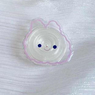 5pcs Alien Transparent Cartoon Dripping Airbag Support Desktop Back Paste Phone Ring Buckle Bracket(A4 Pink Line Smile Face Rabbit)