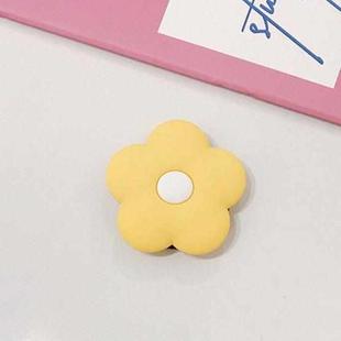 Silicone Mobile Phone Airbag Bracket Desktop Support Back Paste Phone Ring Buckle Bracket(Small Yellow Flower)