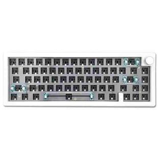 67 Keys Three-mode Customized DIY With Knob Mechanical Keyboard Kit Supports Hot Plug RGB Backlight, Color: White