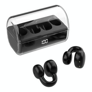 Ear Clip Type Sound Conduction Concept Bluetooth Earphone With Digital Display Charging Compartment(Black)