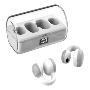 Ear Clip Type Sound Conduction Concept Bluetooth Earphone With Digital Display Charging Compartment(White)