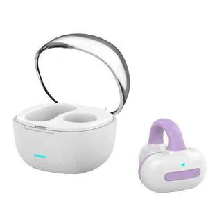 Ear Clip Type With Charging Warehouse Touch Bone Conduction Bluetooth Earphone, Color: Purple