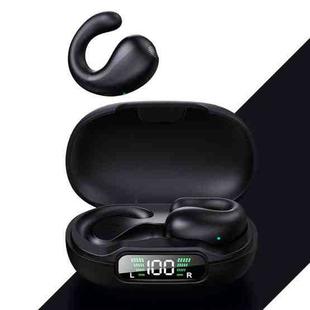 Clip-on Wireless Bluetooth Earphone With Digital Charging Compartment(Black)