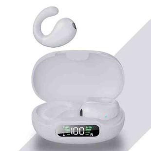 Clip-on Wireless Bluetooth Earphone With Digital Charging Compartment(White)