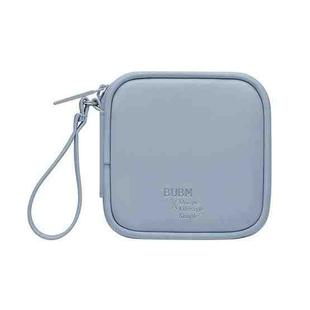BUBM Headset Bag Portable Mini -Headset Data Cable U Disk PU Headphone Storage Package(Haze Blue)
