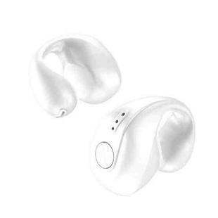 Dual Ear Bone Conduction Wireless Bluetooth Earphones Ear Clip Wear Mini Sport(White)