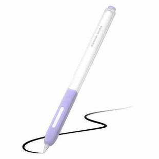 For Apple Pencil 2 Non-Slip Anti-Fall Translucent Segmented Pen Case(Lavender Purple)