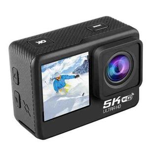 5K/30FPS WIFI HD Anti-Shake Remote Touch Dual-Screen IP68 Waterproof Sports Camera, Style: Black