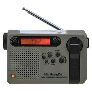 HanRongda HRD-900 LED Lighting Solar Hand Crank Power Generation NOAA Weather Warning Radio(Dark Green)