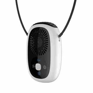 Leafless Hanging Neck Fan Mini Handheld Fan USB Rechargeable Fan Without Negative Ions White