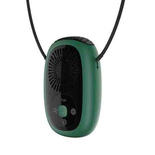 Leafless Hanging Neck Fan Mini Handheld Fan USB Rechargeable Fan Without Negative Ions Green
