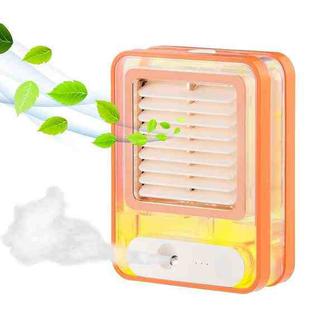 Small Electric Fan Humidification Spray with Ambient Night Light(Orange)