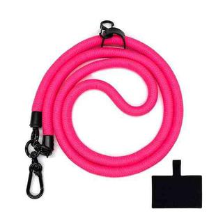 10mm Thick Rope Mobile Phone Lanyard Spacer Adjustable Anti Theft Phone Strap(NO.2 Fluorescence Rose Red)