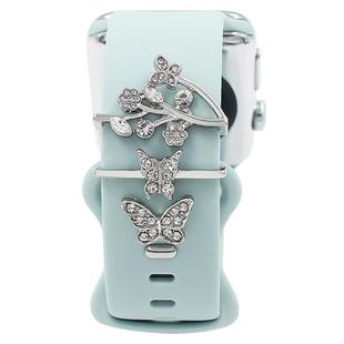3pcs/Set Smart Watch Silicone Watch Band Decorative Ring Butterfly Buckle Watch Band Decorations(1)