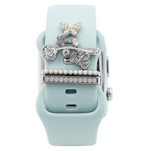 3pcs/Set Smart Watch Silicone Watch Band Decorative Ring Butterfly Buckle Watch Band Decorations(4)