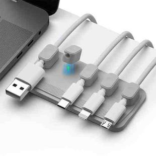 Punch Free Self-Adhesive Desktop Magnetic Data Cable Storage Fixer(Gray)