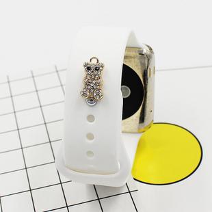 2pcs Watch Silicone Strap Decorative Diamond Buckle Strap Nails, Style: Diamond Bear
