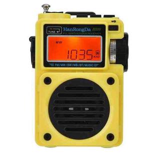 HanRongda HRD-701 Portable Full Band Radio Subwoofer Bluetooth TF Card Digital Display Radio(Yellow)