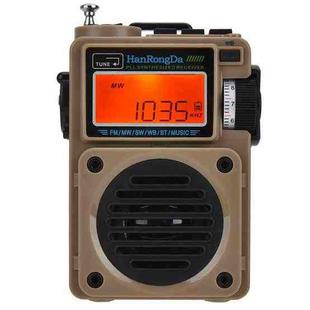 HanRongda HRD-701 Portable Full Band Radio Subwoofer Bluetooth TF Card Digital Display Radio(Khaki)