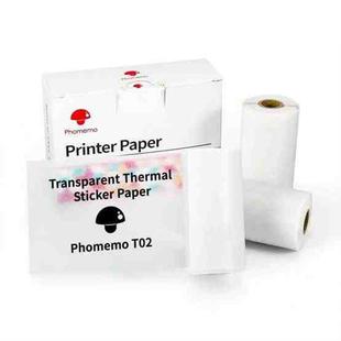 For Phomemo T02 3rolls Bluetooth Printer Thermal Paper Label Paper 50mmx3.5m 20 Years Black on Transparent Sticker