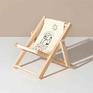 Wooden Craft Mini Desktop Ornament Photography Toys Beach Chair Phone Holder, Style: G