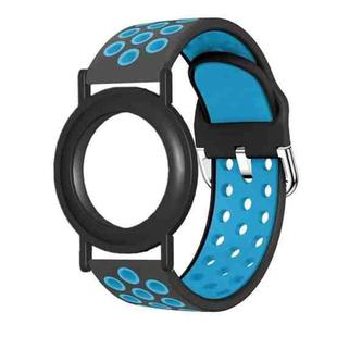 For AirTag Wrist Strap Wristband  Anti Lost Bracelet Tracking Locator Silicon Protector(Dark Blue)