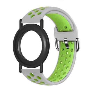 For AirTag Wrist Strap Wristband  Anti Lost Bracelet Tracking Locator Silicon Protector(Gray Green)
