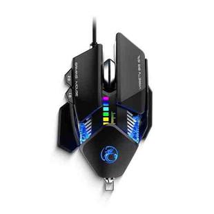 IMICE T93 Wired RGB E-Sports Machine Gaming Mouse Metal Iron Board Macro Definition Programming(Black)