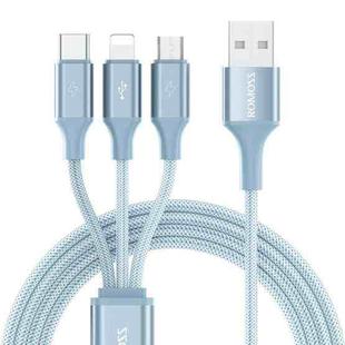 ROMOSS CB25 3 In 1 3.5A  8 Pin + Micro USB + Type C/USB-C Cable 1m(Star Blue)