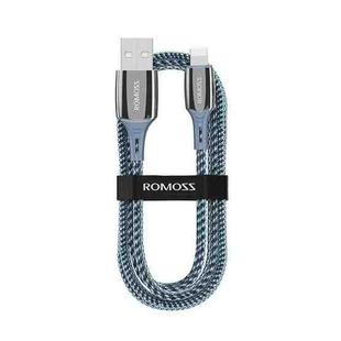 ROMOSS 20W USB to 8 Pin Braided Wear-Resistant Charging Data Cable, Length: 1.2m(Navy Blue)