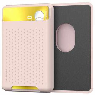 For IPhone 12 / 13 / 14 Series AhaStyle PT133 Mobile Phone Magnetic Silicone Card Case(Pink Frosted)