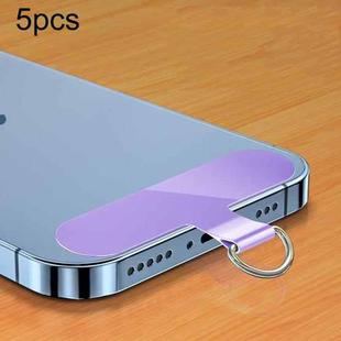 5pcs 0.6mm Mobile Phone Lanyard Clip Phone Case Anti-lost Fixed Sticker(Purple)