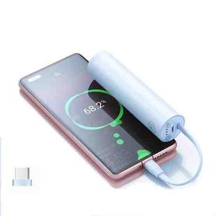 ROMOSS PSC05 5000 MAh Mini Power Bank Fresh Cute Mobile Power Supply With USB-C/Type-C Cable Blue