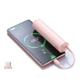 ROMOSS PSC05 5000 MAh Mini Power Bank Fresh Cute Mobile Power Supply With USB-C/Type-C Cable Pink