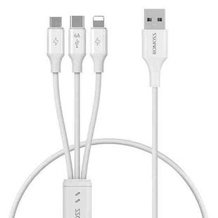 ROMOSS CB251N 66W 8 Pin + USB-C/Type-C + Micro USB 3 In 1 Charging Data Cable (1.8m )