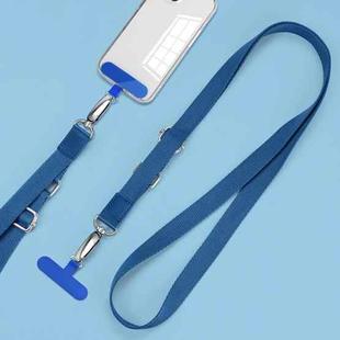 Mobile Phone Messenger Lanyard Adjustable Wide Hanging Neck Sling(Gem Blue)