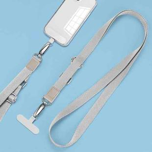 Mobile Phone Messenger Lanyard Adjustable Wide Hanging Neck Sling(Silver)