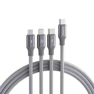 ROMOSS CB263N 1.5m PD20W Car Mobile Phone 3 In 1 TYPE-C Fast Charging Data Cable(Gray)